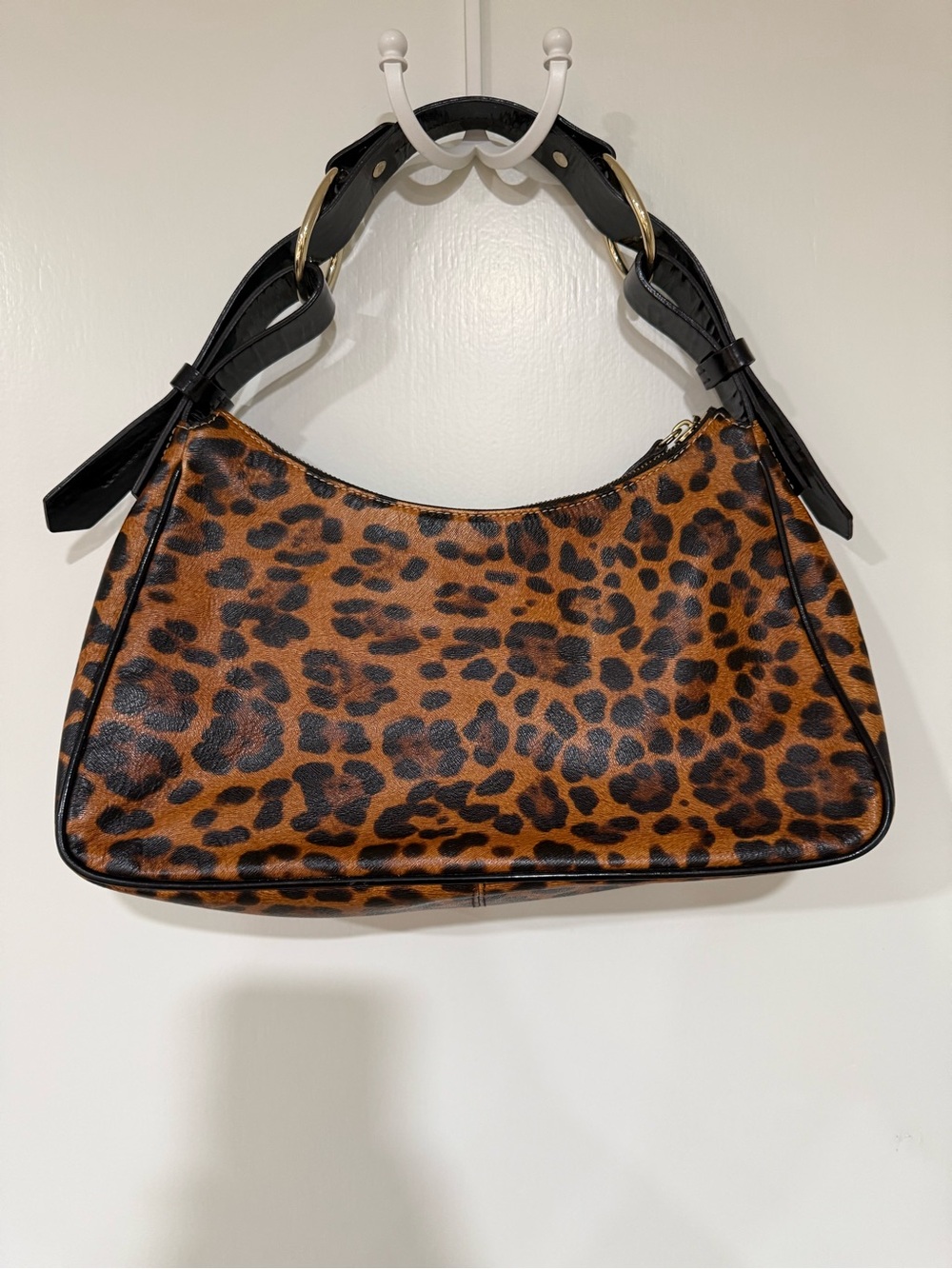 Dooney & Bourke Leopard-Print Shoulder Bag in Brown and Black - Picture 2 of 8